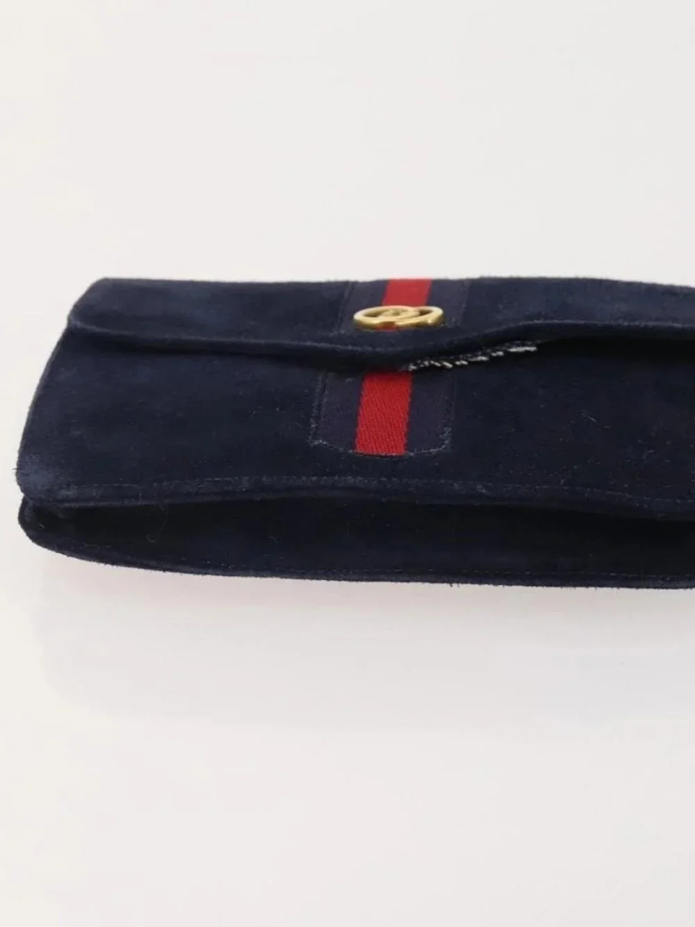 GUCCI GG Canvas Pouch Leather 5 Set Black Beige Auth 174994